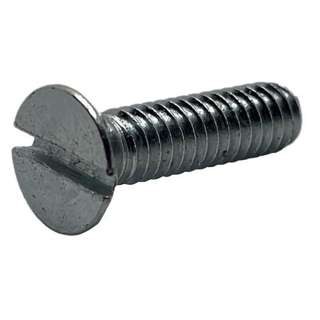 #6-32 X 5/8 In Slotted Flat Machine Screw, Plain Steel